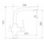 Смеситель кухонный Globus Lux LAZER GLLR-0444 FRANKE БЕЖЕВЫЙ комбинированный 42-63