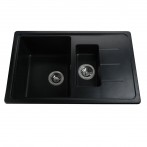 Гранітна мийка Bretta Black Metallic