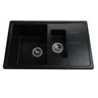Гранітна мийка Bretta Black Metallic