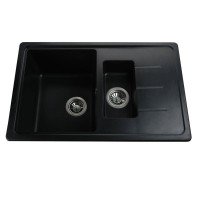 Гранітна мийка Bretta Black Metallic