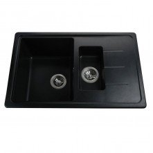 Гранітна мийка Bretta Black Metallic