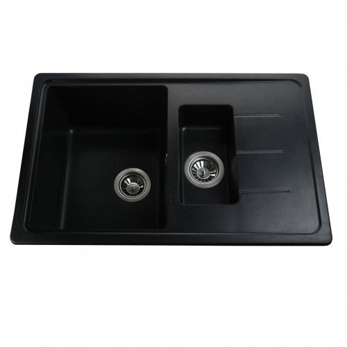 Гранитная мойка Bretta Black Metallic