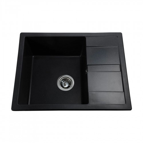 Гранитная мойка Classic Black Metallic
