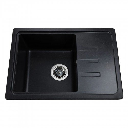 Гранитная мойка Compact Black Metallic