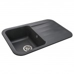 Гранитная мойка Crystal Black Metallic