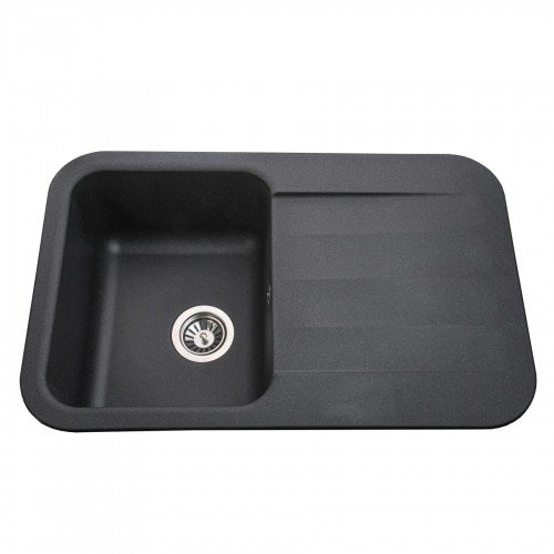 Гранитная мойка Crystal Black Metallic