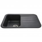 Гранитная мойка Crystal Black Metallic
