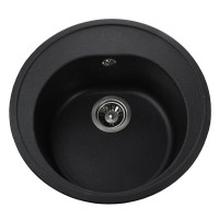 Гранітна мийка Genova Black Metallic