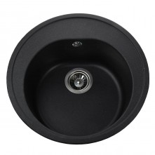 Гранітна мийка Genova Black Metallic
