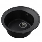 Гранітна мийка Genova Black Metallic