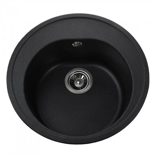 Гранитная мойка Genova Black Metallic