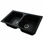 Гранітна мийка Longrand Black Metallic