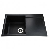 Гранітна мийка Metra Black Metallic