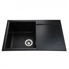 Гранітна мийка Metra Black Metallic