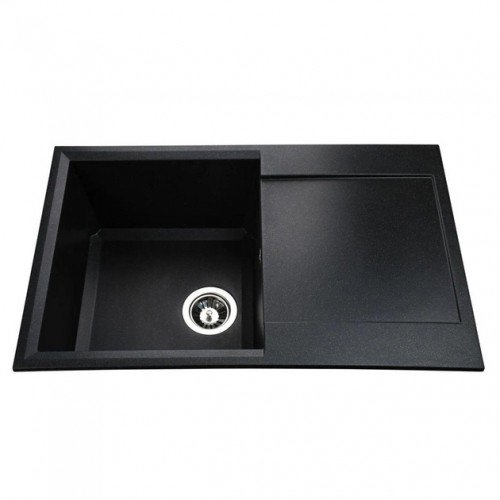 Гранитная мойка Metra Black Metallic