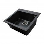 Гранитная мойка New York Black Metallic