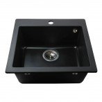 Гранитная мойка New York Black Metallic