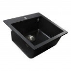 Гранитная мойка New York Black Metallic