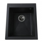 Гранітна мийка Quadro Black Metallic
