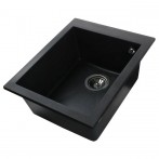 Гранітна мийка Quadro Black Metallic