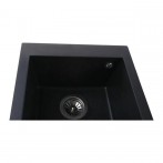 Гранітна мийка Quadro Black Metallic