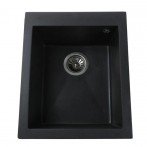 Гранитная мойка Quadro Black Metallic