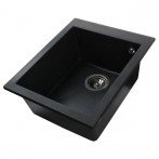 Гранітна мийка Quadro Black Metallic