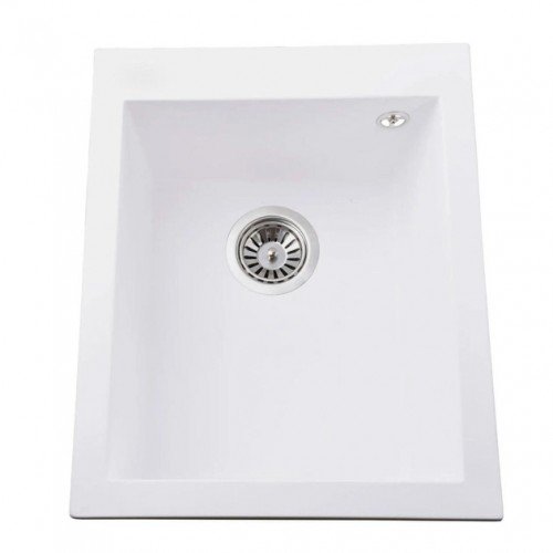 Гранитная мойка Quadro White