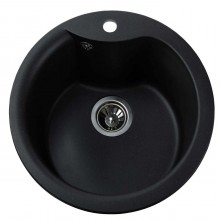 Гранітна мийка Rondo Black Metallic