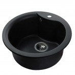 Гранітна мийка Rondo Black Metallic
