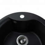 Гранітна мийка Rondo Black Metallic