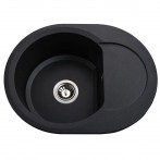 Гранітна мийка Round Black Metallic
