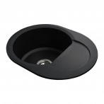 Гранітна мийка Round Black Metallic