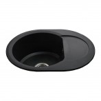 Гранітна мийка Round Black Metallic