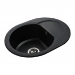 Гранітна мийка Round Black Metallic