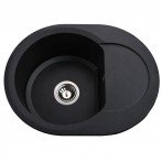 Гранитная мойка Round Black Metallic
