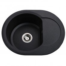 Гранітна мийка Round Black Metallic