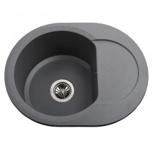 Гранітна мийка Round Gray Metallic