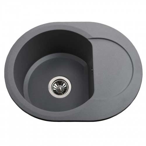 Гранітна мийка Round Gray Metallic