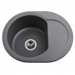 Гранитная мойка Round Gray Metallic
