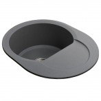 Гранитная мойка Round Gray Metallic