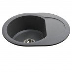 Гранитная мойка Round Gray Metallic