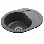 Гранитная мойка Round Gray Metallic