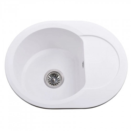 Гранитная мойка Round White