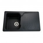 Гранітна мийка Teca Black Metallic