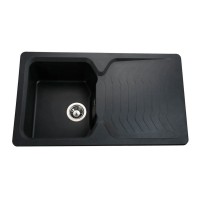 Гранітна мийка Teca Black Metallic