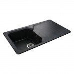 Гранітна мийка Teca Black Metallic