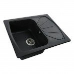 Гранитная мойка Tera Black Metallic