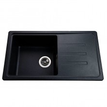 Гранітна мийка Verona Black Metallic