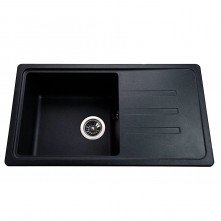Гранітна мийка Verona Black Metallic